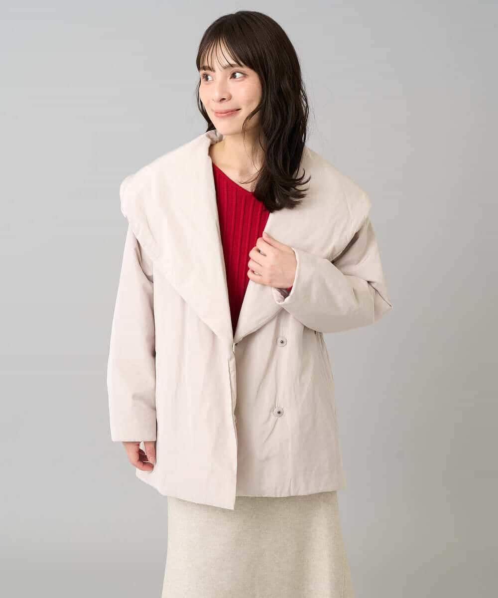 K3FBD15044 a.v.v Elmi(アー・ヴェ・ヴェ) 【低身長サイズ】プリーツライクVネックニット ブラック