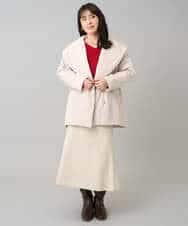 K3FBD15044 a.v.v Elmi(アー・ヴェ・ヴェ) 【低身長サイズ】プリーツライクVネックニット ブラック