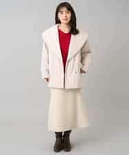 K3FBD15044 a.v.v Elmi(アー・ヴェ・ヴェ) 【低身長サイズ】プリーツライクVネックニット ブラック