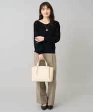 K3FBD15044 a.v.v Elmi(アー・ヴェ・ヴェ) 【低身長サイズ】プリーツライクVネックニット ブラック