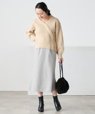 K3FBD23049 a.v.v Elmi(アー・ヴェ・ヴェ) 【低身長サイズ】カシュクールライクVネックニット ベージュ