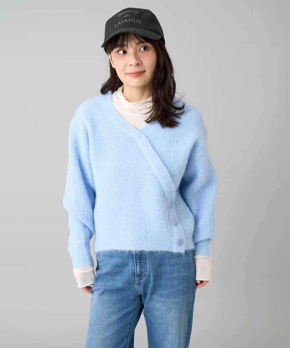 K3FBD23049 a.v.v Elmi(アー・ヴェ・ヴェ) 【低身長サイズ】カシュクールライクVネックニット ベージュ