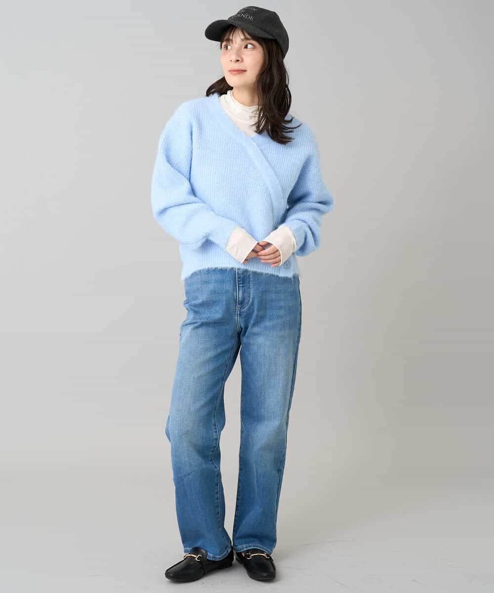 K3FBD23049 a.v.v Elmi(アー・ヴェ・ヴェ) 【低身長サイズ】カシュクールライクVネックニット ベージュ