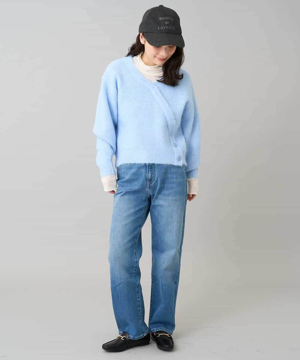 K3FBD23049 a.v.v Elmi(アー・ヴェ・ヴェ) 【低身長サイズ】カシュクールライクVネックニット ベージュ