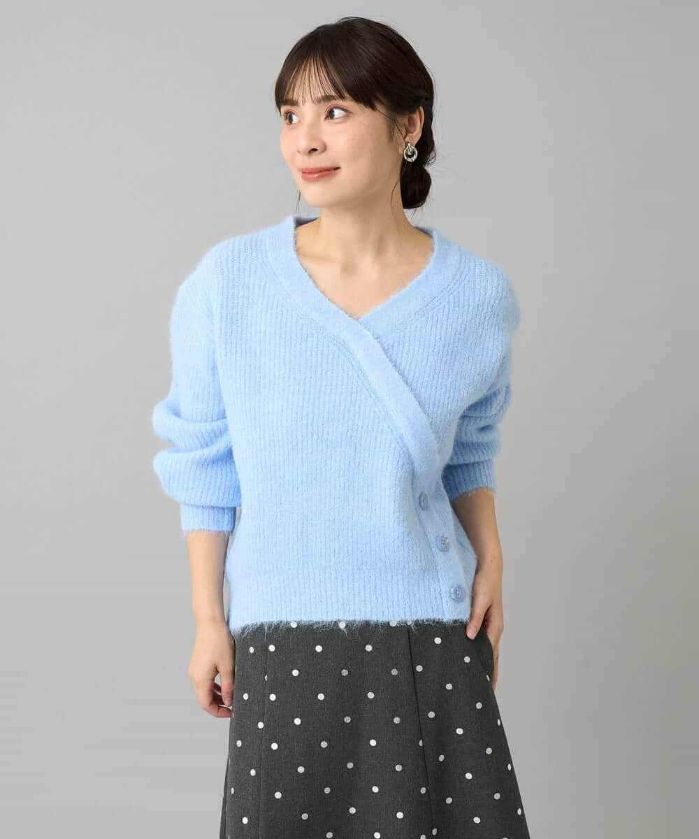 K3FBD23049 a.v.v Elmi(アー・ヴェ・ヴェ) 【低身長サイズ】カシュクールライクVネックニット ベージュ