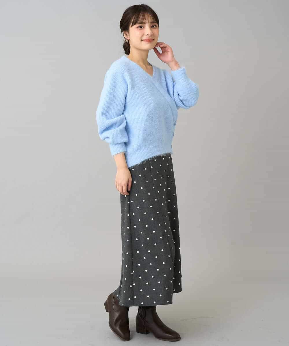 K3FBD23049 a.v.v Elmi(アー・ヴェ・ヴェ) 【低身長サイズ】カシュクールライクVネックニット ベージュ