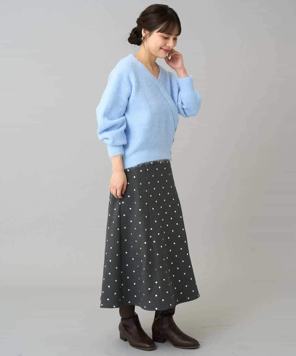 K3FBD23049 a.v.v Elmi(アー・ヴェ・ヴェ) 【低身長サイズ】カシュクールライクVネックニット ベージュ