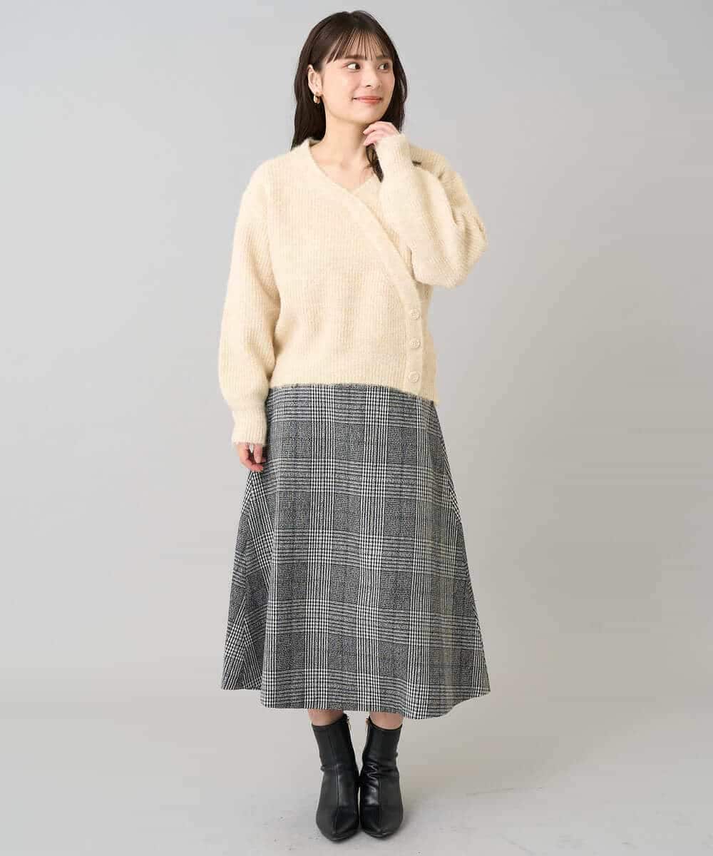 K3FBD23049 a.v.v Elmi(アー・ヴェ・ヴェ) 【低身長サイズ】カシュクールライクVネックニット ベージュ