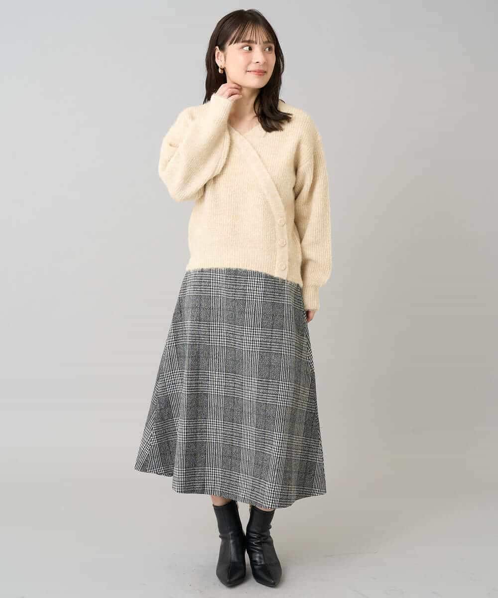 K3FBD23049 a.v.v Elmi(アー・ヴェ・ヴェ) 【低身長サイズ】カシュクールライクVネックニット ベージュ