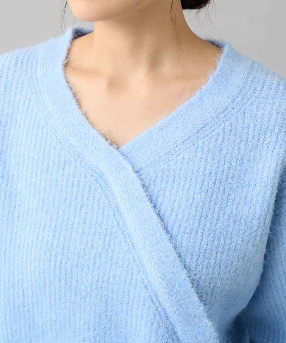 K3FBD23049 a.v.v Elmi(アー・ヴェ・ヴェ) 【低身長サイズ】カシュクールライクVネックニット ベージュ