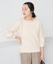 K3FBD25049 a.v.v Elmi(アー・ヴェ・ヴェ) 【低身長サイズ】ダイヤ柄ニットプルオーバー アイボリー