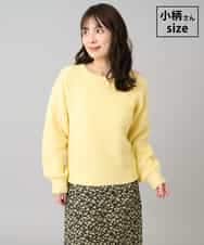 K3FBD25049 a.v.v Elmi(アー・ヴェ・ヴェ) 【低身長サイズ】ダイヤ柄ニットプルオーバー ライトイエロー