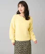 K3FBD25049 a.v.v Elmi(アー・ヴェ・ヴェ) 【低身長サイズ】ダイヤ柄ニットプルオーバー アイボリー