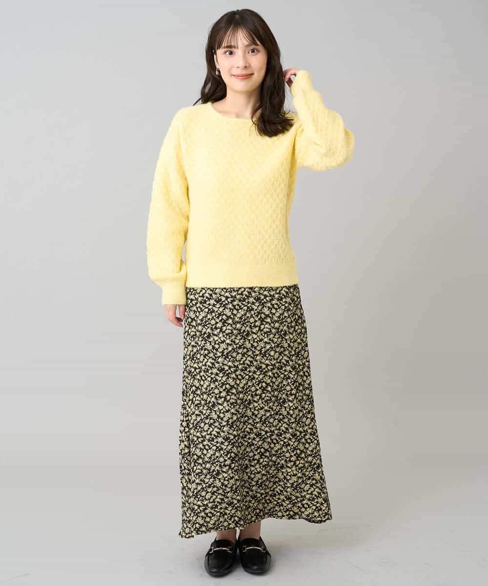 K3FBD25049 a.v.v Elmi(アー・ヴェ・ヴェ) 【低身長サイズ】ダイヤ柄ニットプルオーバー アイボリー