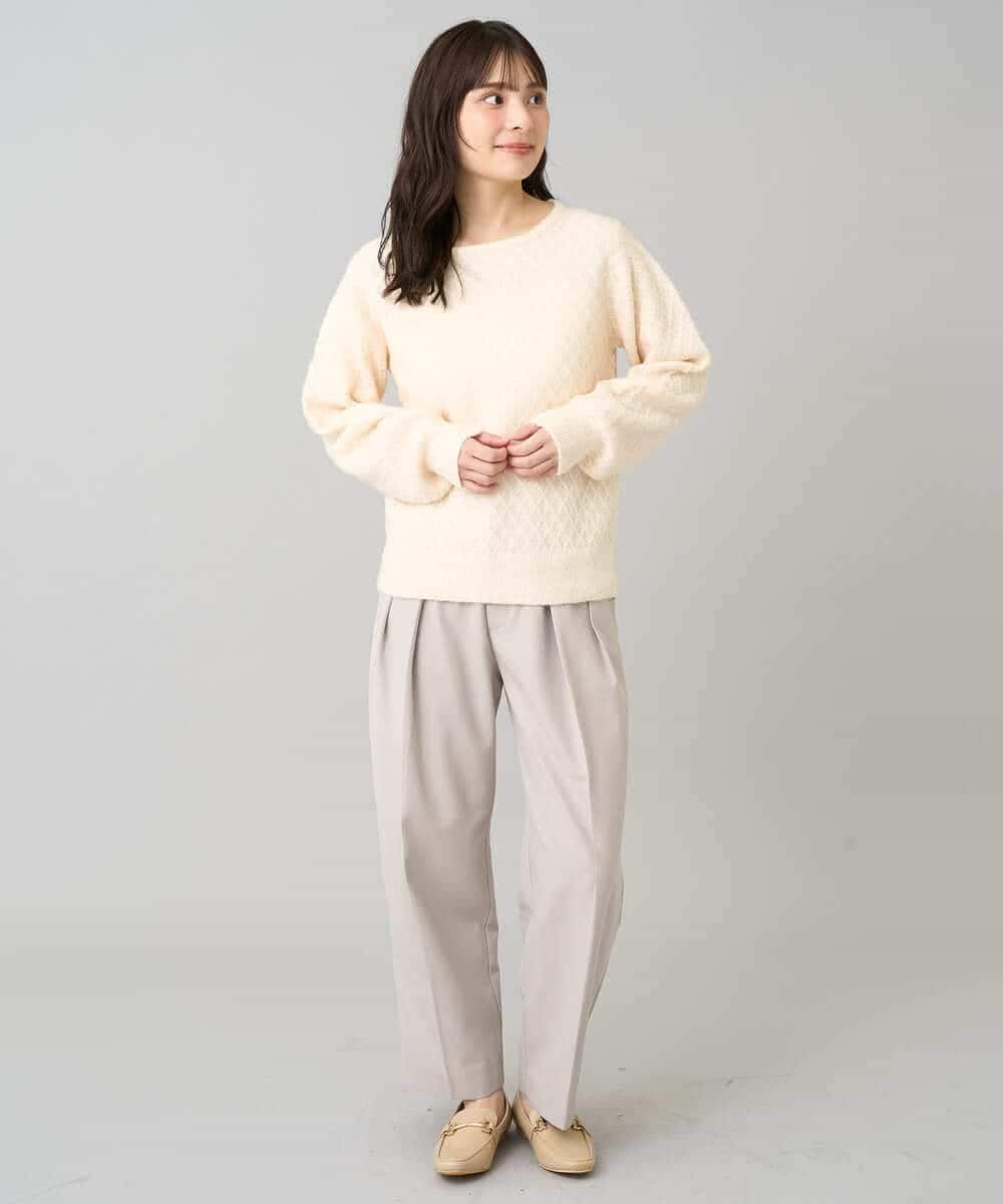 K3FBD25049 a.v.v Elmi(アー・ヴェ・ヴェ) 【低身長サイズ】ダイヤ柄ニットプルオーバー アイボリー