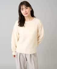 K3FBD25049 a.v.v Elmi(アー・ヴェ・ヴェ) 【低身長サイズ】ダイヤ柄ニットプルオーバー アイボリー