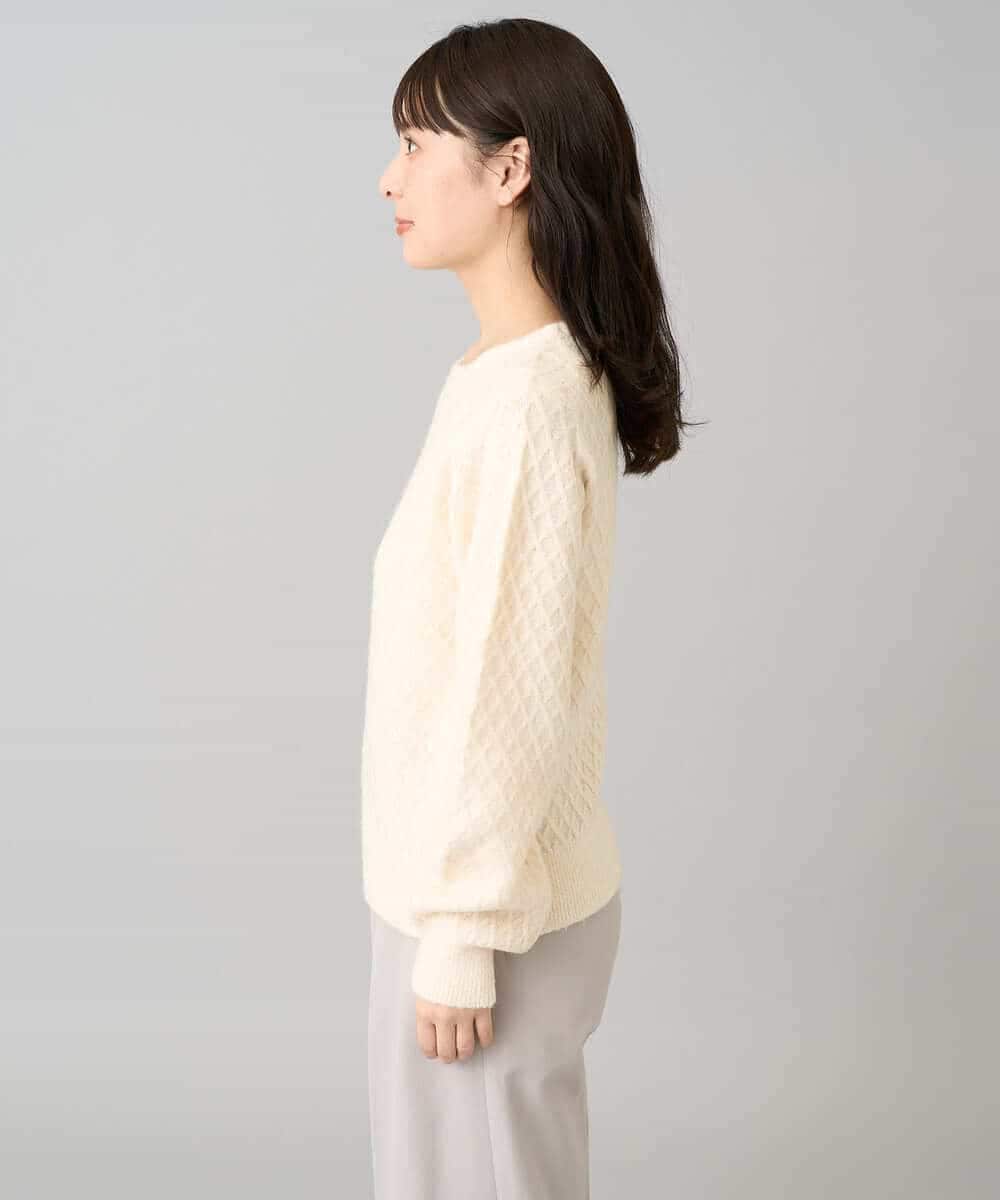 K3FBD25049 a.v.v Elmi(アー・ヴェ・ヴェ) 【低身長サイズ】ダイヤ柄ニットプルオーバー アイボリー