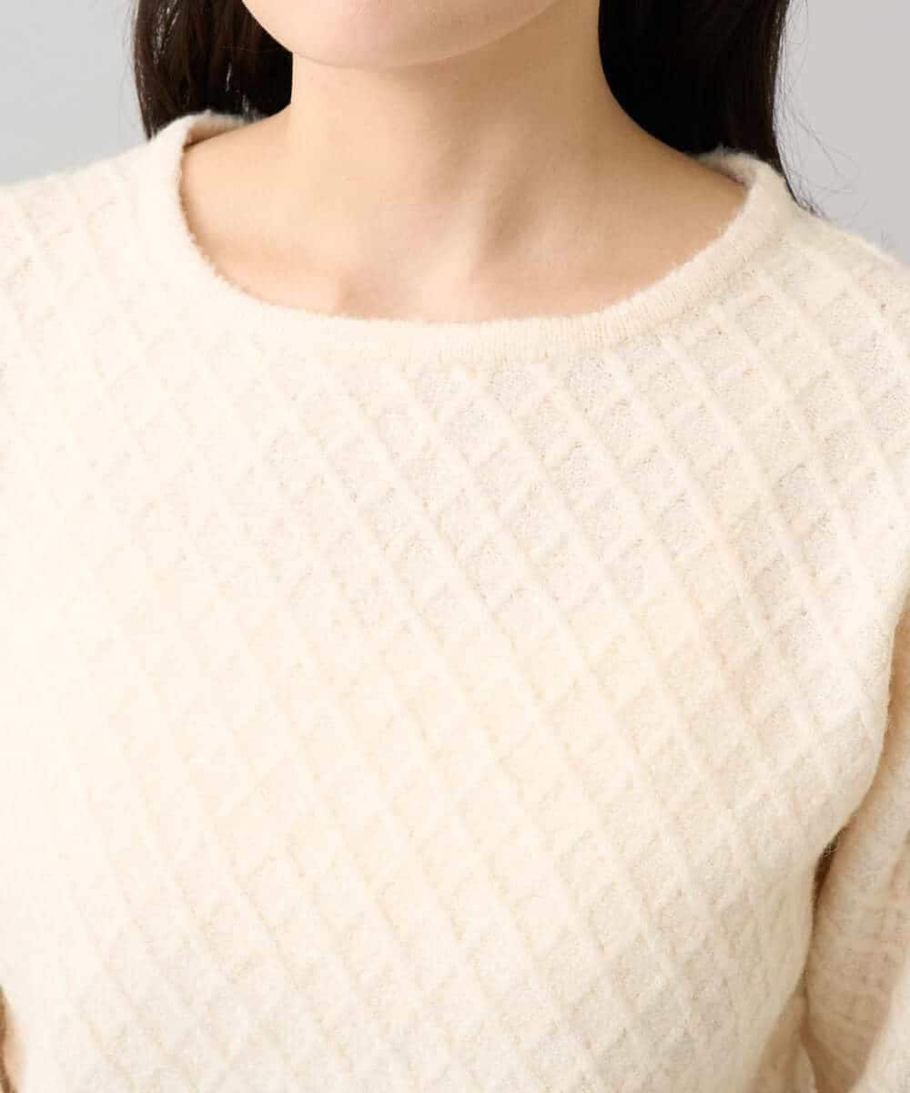 K3FBD25049 a.v.v Elmi(アー・ヴェ・ヴェ) 【低身長サイズ】ダイヤ柄ニットプルオーバー アイボリー