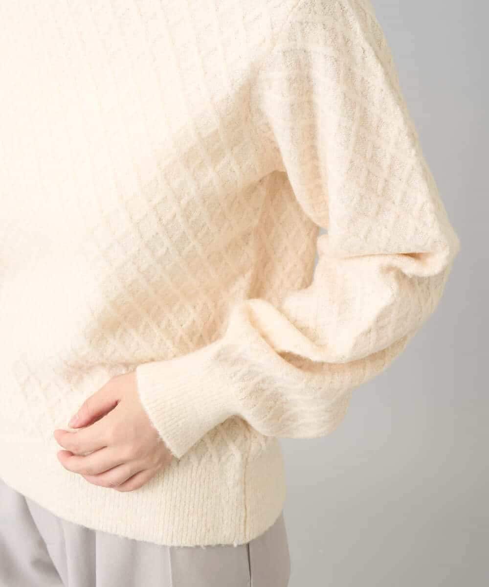 K3FBD25049 a.v.v Elmi(アー・ヴェ・ヴェ) 【低身長サイズ】ダイヤ柄ニットプルオーバー アイボリー