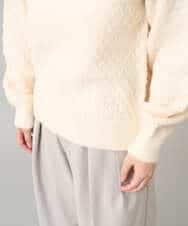 K3FBD25049 a.v.v Elmi(アー・ヴェ・ヴェ) 【低身長サイズ】ダイヤ柄ニットプルオーバー アイボリー