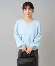 K3FBD27054 a.v.v Elmi(アー・ヴェ・ヴェ) 【低身長サイズ】フラワー刺繍ニットプルオーバー グレー