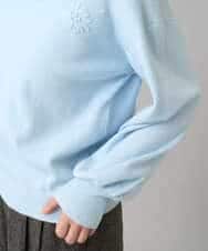 K3FBD27054 a.v.v Elmi(アー・ヴェ・ヴェ) 【低身長サイズ】フラワー刺繍ニットプルオーバー グレー