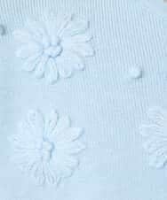 K3FBD27054 a.v.v Elmi(アー・ヴェ・ヴェ) 【低身長サイズ】フラワー刺繍ニットプルオーバー グレー