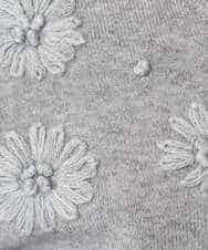 K3FBD27054 a.v.v Elmi(アー・ヴェ・ヴェ) 【低身長サイズ】フラワー刺繍ニットプルオーバー グレー