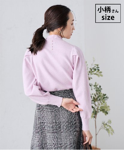 K3FBD28044 a.v.v Elmi 【低身長サイズ】プチハイネックショルダータックニット
