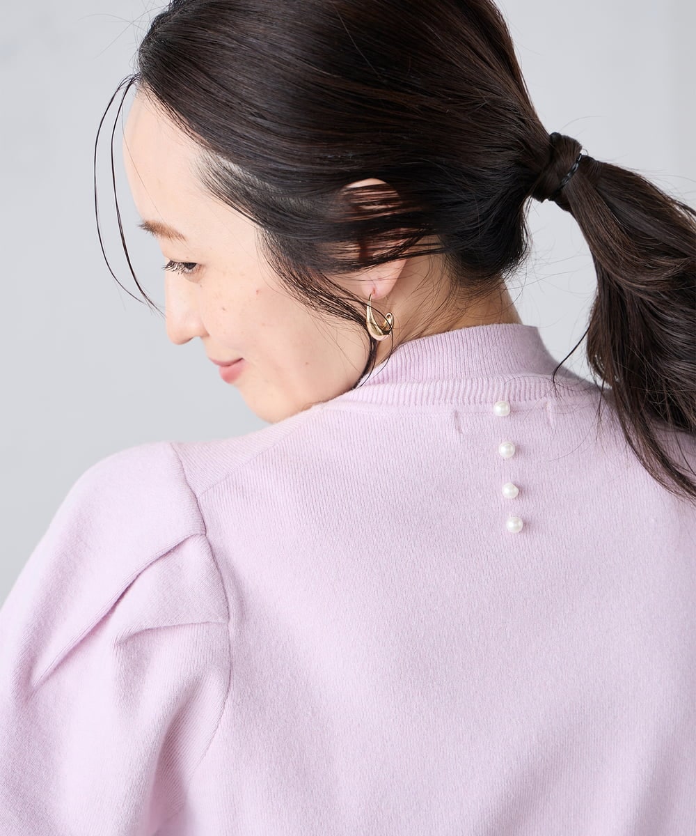 K3FBD28044 a.v.v Elmi(アー・ヴェ・ヴェ) 【低身長サイズ】プチハイネックショルダータックニット ブラック