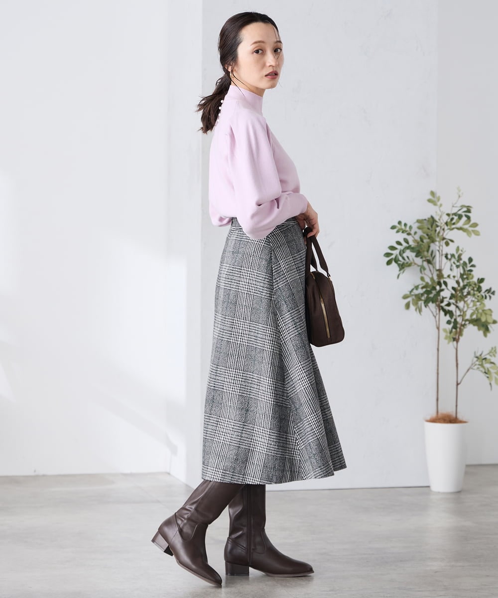 K3FBD28044 a.v.v Elmi(アー・ヴェ・ヴェ) 【低身長サイズ】プチハイネックショルダータックニット ブラック