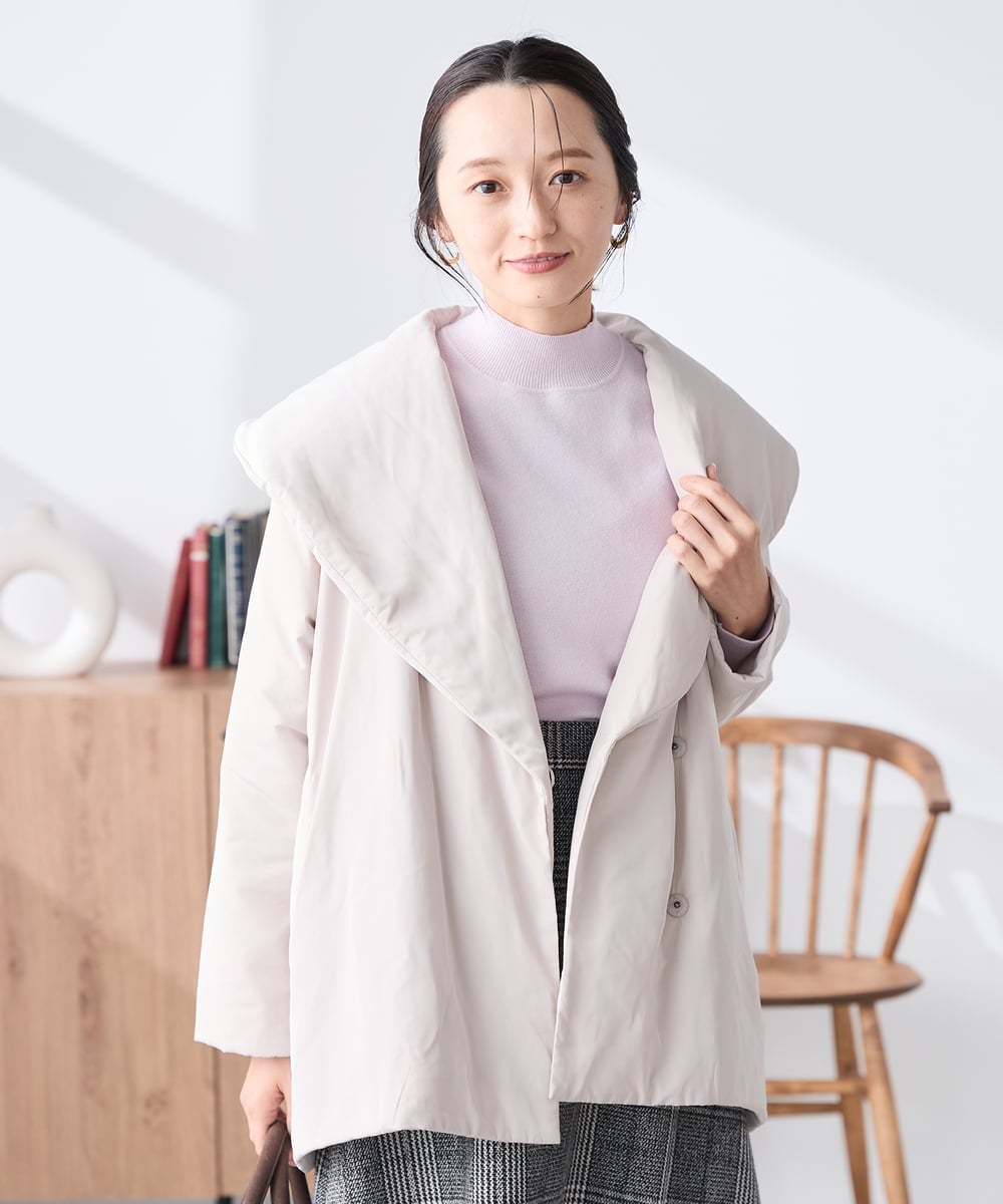 K3FBD28044 a.v.v Elmi(アー・ヴェ・ヴェ) 【低身長サイズ】プチハイネックショルダータックニット ブラック