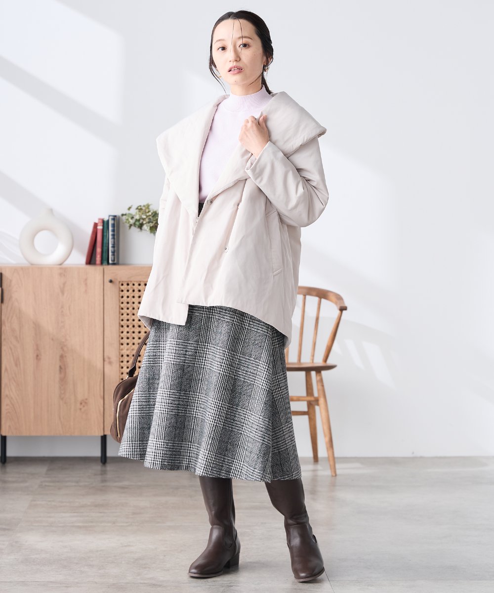 K3FBD28044 a.v.v Elmi(アー・ヴェ・ヴェ) 【低身長サイズ】プチハイネックショルダータックニット ブラック