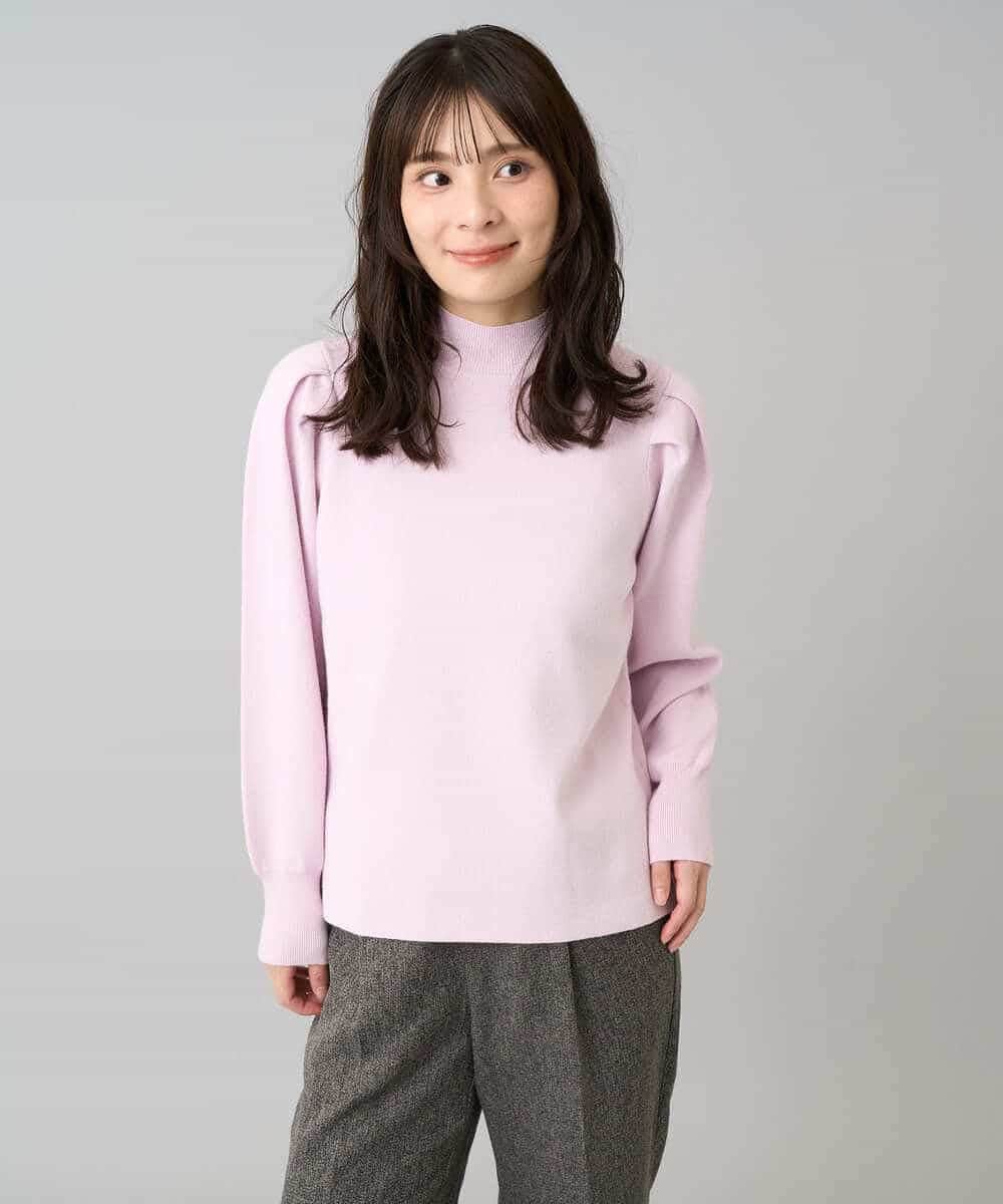 K3FBD28044 a.v.v Elmi(アー・ヴェ・ヴェ) 【低身長サイズ】プチハイネックショルダータックニット ブラック