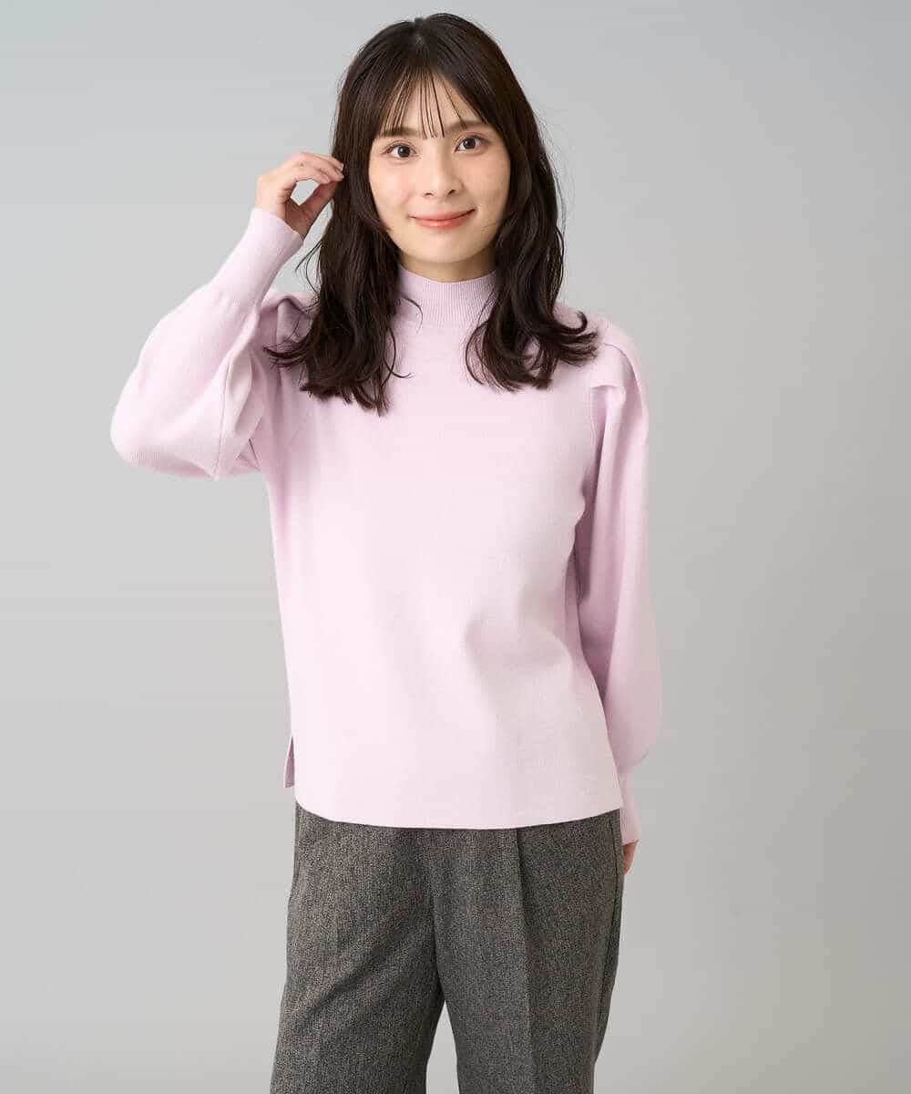 K3FBD28044 a.v.v Elmi(アー・ヴェ・ヴェ) 【低身長サイズ】プチハイネックショルダータックニット ブラック