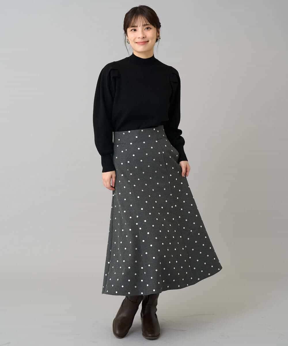 K3FBD28044 a.v.v Elmi(アー・ヴェ・ヴェ) 【低身長サイズ】プチハイネックショルダータックニット ブラック