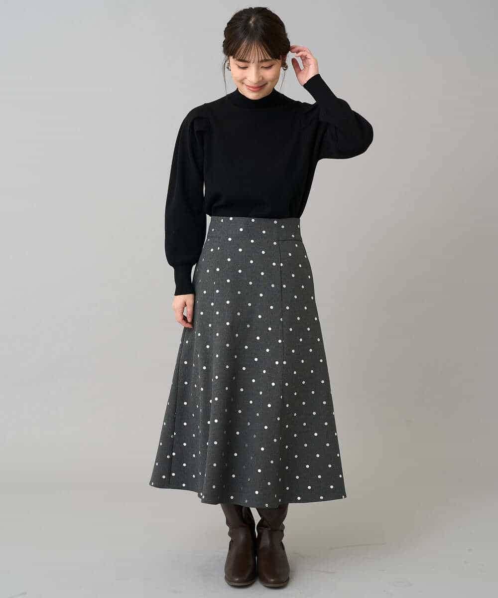 K3FBD28044 a.v.v Elmi(アー・ヴェ・ヴェ) 【低身長サイズ】プチハイネックショルダータックニット ブラック