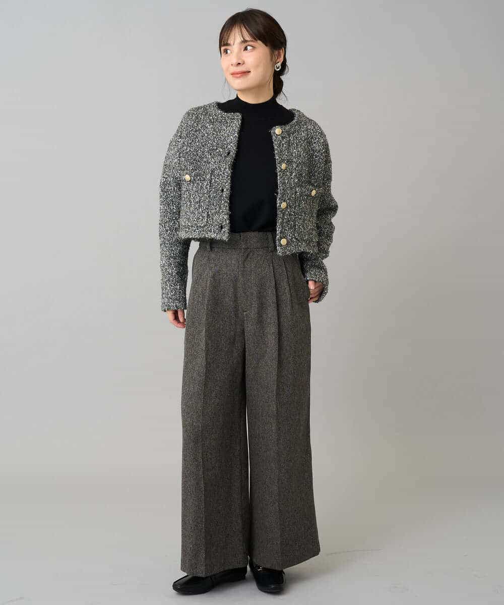 K3FBD28044 a.v.v Elmi(アー・ヴェ・ヴェ) 【低身長サイズ】プチハイネックショルダータックニット ブラック