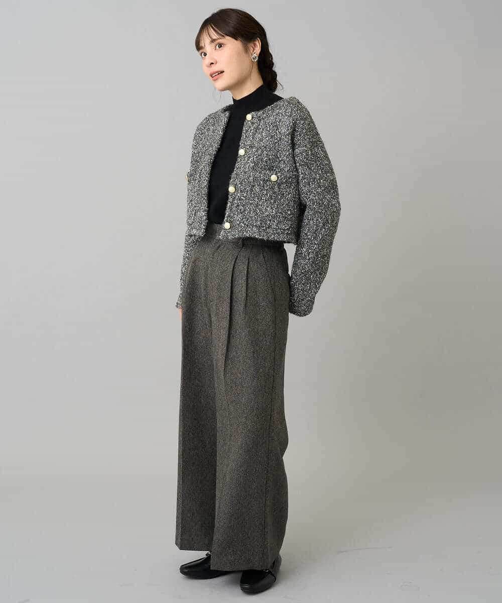 K3FBD28044 a.v.v Elmi(アー・ヴェ・ヴェ) 【低身長サイズ】プチハイネックショルダータックニット ブラック