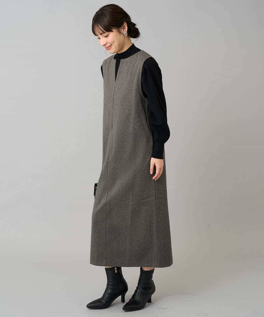 K3FBD28044 a.v.v Elmi(アー・ヴェ・ヴェ) 【低身長サイズ】プチハイネックショルダータックニット ブラック