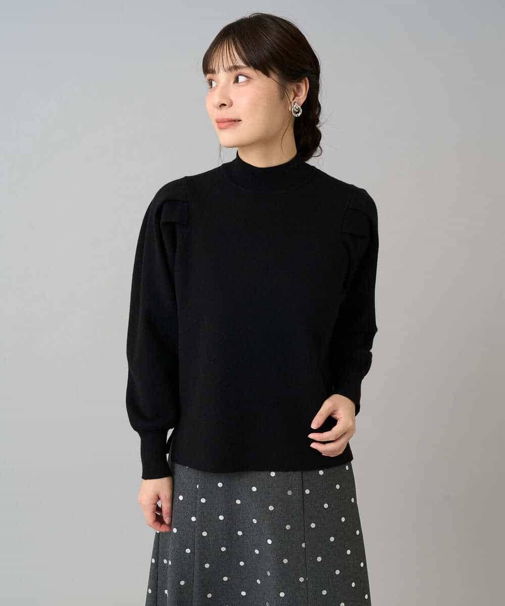 K3FBD28044 a.v.v Elmi(アー・ヴェ・ヴェ) 【低身長サイズ】プチハイネックショルダータックニット ブラック