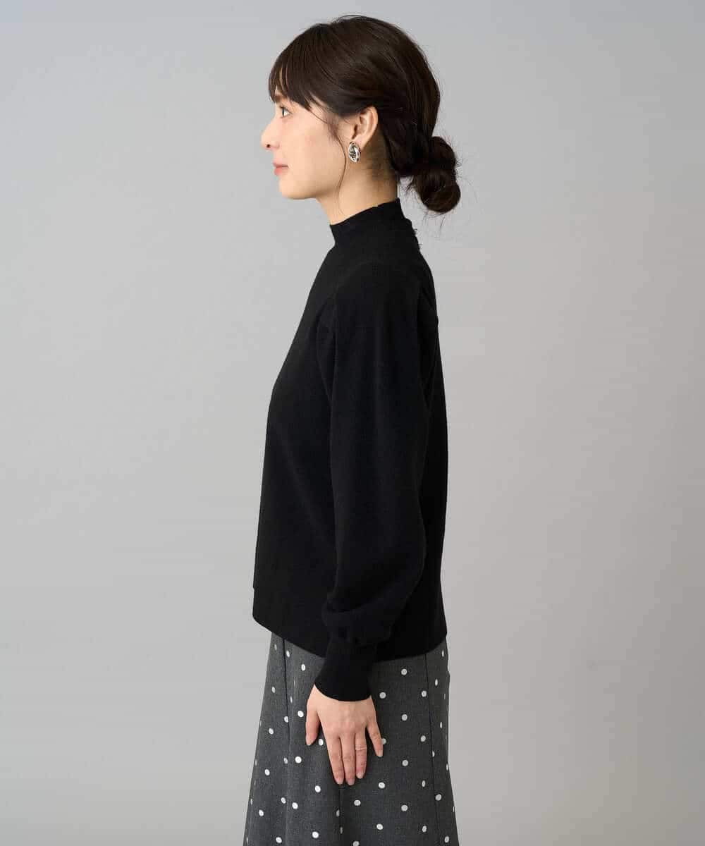 K3FBD28044 a.v.v Elmi(アー・ヴェ・ヴェ) 【低身長サイズ】プチハイネックショルダータックニット ブラック