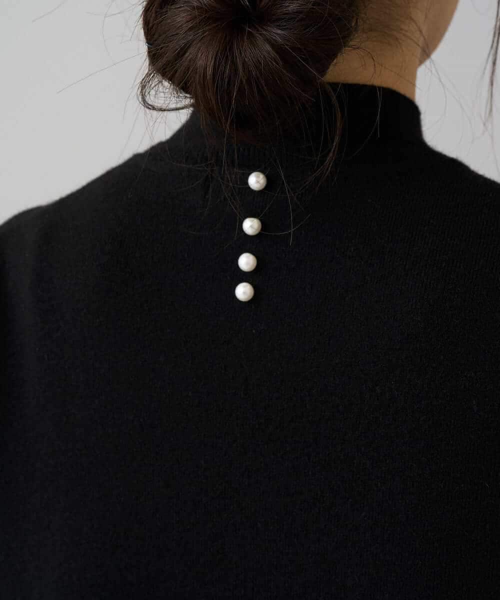 K3FBD28044 a.v.v Elmi(アー・ヴェ・ヴェ) 【低身長サイズ】プチハイネックショルダータックニット ブラック