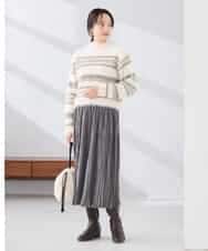 K3FBD29059 a.v.v Elmi(アー・ヴェ・ヴェ) 【低身長サイズ】フェザーボーダーニット アイボリー