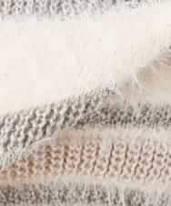 K3FBD29059 a.v.v Elmi(アー・ヴェ・ヴェ) 【低身長サイズ】フェザーボーダーニット アイボリー