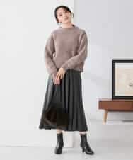 K3FBD33049 a.v.v Elmi(アー・ヴェ・ヴェ) 【低身長サイズ】モールヤーンニット モカベージュ