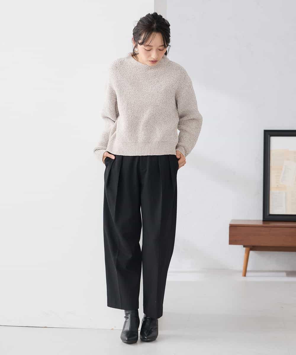 K3FBD33049 a.v.v Elmi(アー・ヴェ・ヴェ) 【低身長サイズ】モールヤーンニット モカベージュ