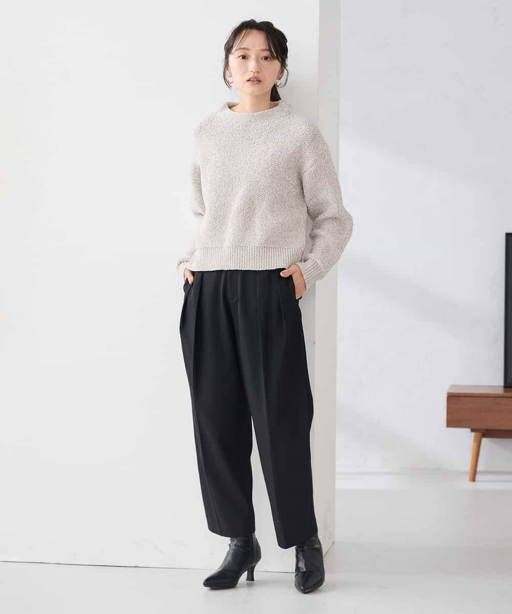 K3FBD33049 a.v.v Elmi(アー・ヴェ・ヴェ) 【低身長サイズ】モールヤーンニット モカベージュ