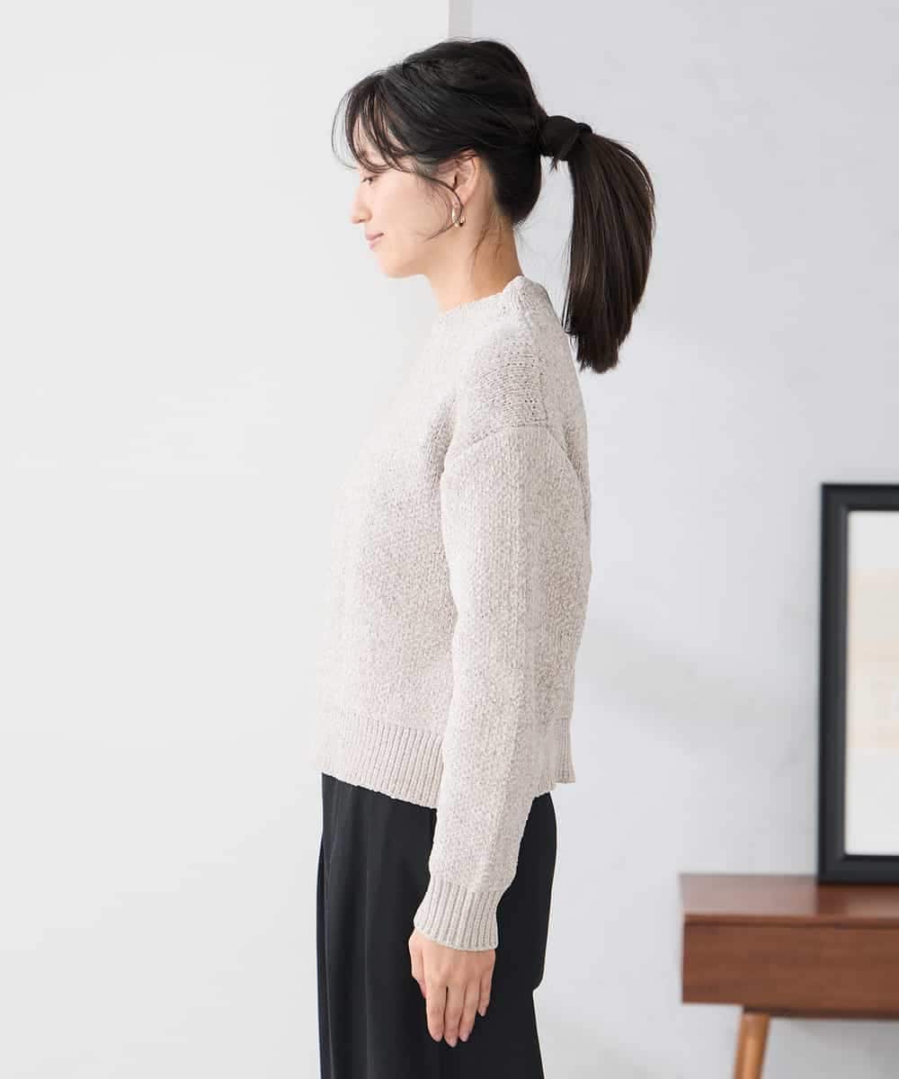 K3FBD33049 a.v.v Elmi(アー・ヴェ・ヴェ) 【低身長サイズ】モールヤーンニット モカベージュ