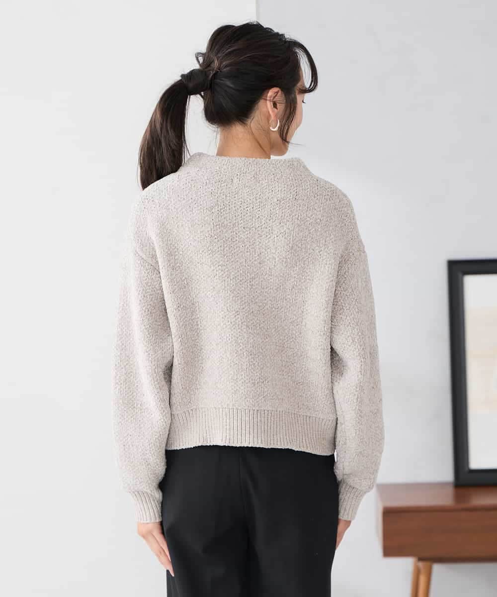 K3FBD33049 a.v.v Elmi(アー・ヴェ・ヴェ) 【低身長サイズ】モールヤーンニット モカベージュ